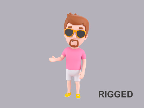 Cartoon Male Character Rigged 052 Modelo 3D
