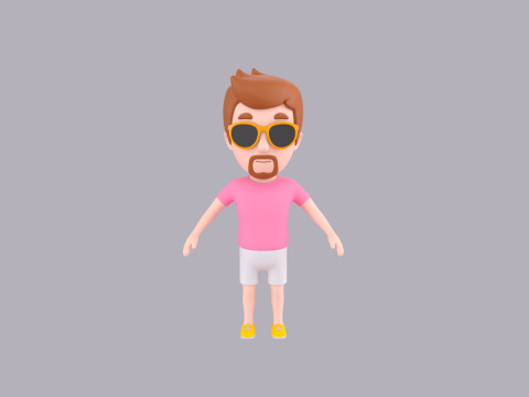 Cartoon Male Character Rigged 052 Modelo 3D