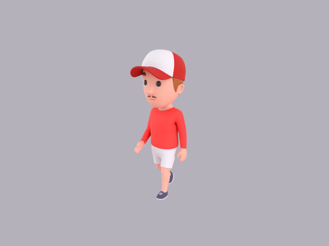 Cartoon Male Character Rigged 053 Model 3D