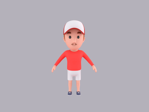 Cartoon Male Character Rigged 053 Model 3D