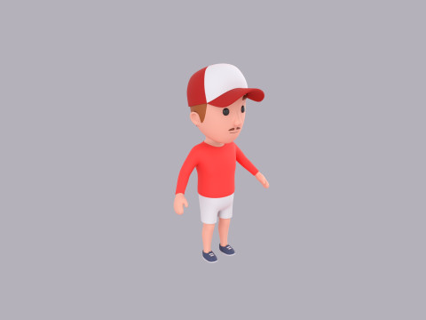 Cartoon Male Character Rigged 053 Model 3D