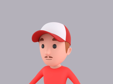 Cartoon Male Character Rigged 053 Model 3D