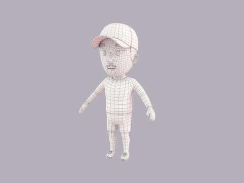 Cartoon Male Character Rigged 053 Model 3D