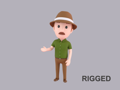 Cartoon Male Character Rigged 054 Modelo 3D