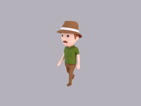 Cartoon Male Character Rigged 054 3D Model