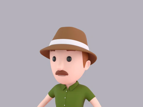 Cartoon Male Character Rigged 054 3D Model