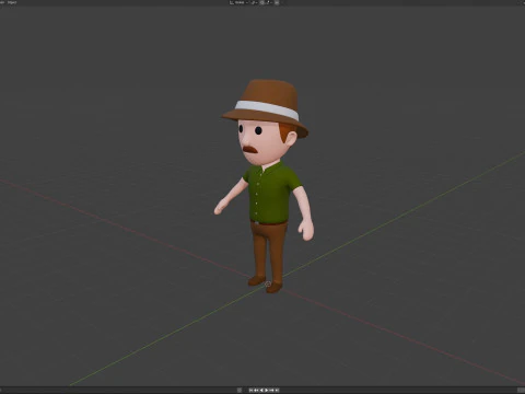 Cartoon Male Character Rigged 054 3D Model