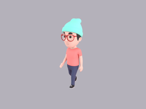 Cartoon Male Character Rigged 055 Modello 3D