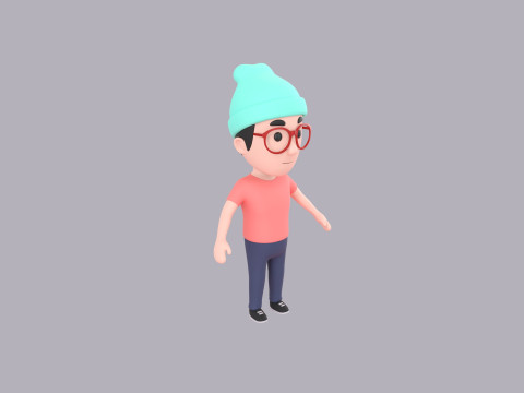 Cartoon Male Character Rigged 055 Modello 3D