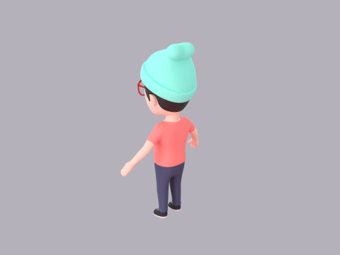 Cartoon Male Character Rigged 055 Modello 3D