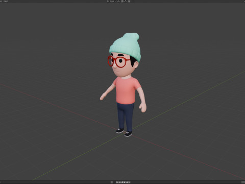 Cartoon Male Character Rigged 055 Modello 3D