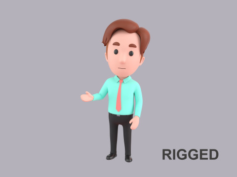 Cartoon Male Character Rigged 056 Model 3D