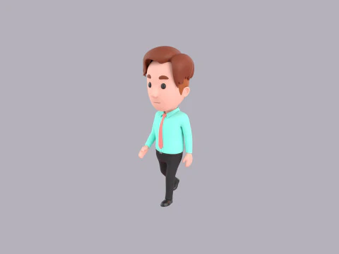 Cartoon Male Character Rigged 056 3D Model