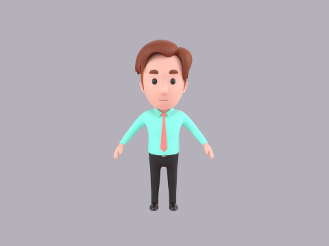 Cartoon Male Character Rigged 056 3D 模型