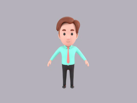 Cartoon Male Character Rigged 056 3D Model