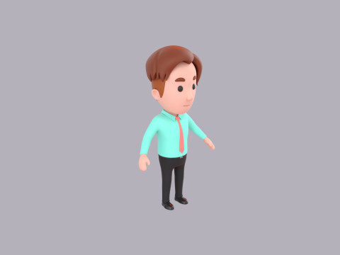 Cartoon Male Character Rigged 056 3D 模型