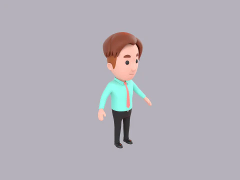 Cartoon Male Character Rigged 056 3D Model