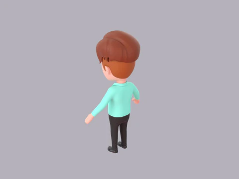 Cartoon Male Character Rigged 056 3D Model
