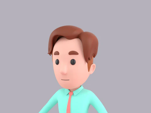 Cartoon Male Character Rigged 056 3D Model