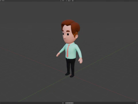 Cartoon Male Character Rigged 056 3D Model