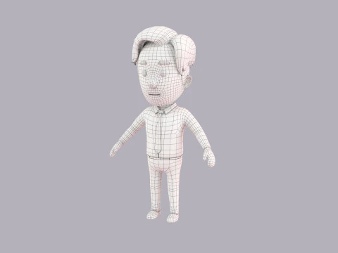 Cartoon Male Character Rigged 056 3D Model