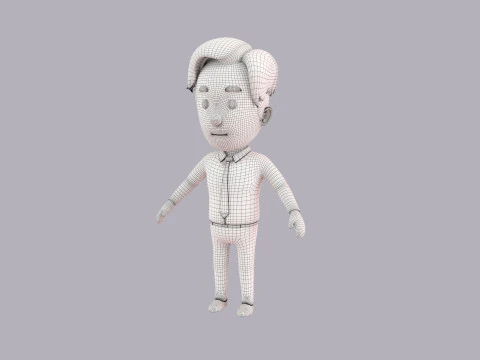 Cartoon Male Character Rigged 056 3D Model