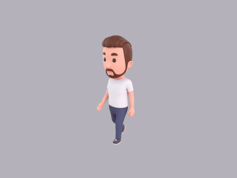 Cartoon Male Character Rigged 057 3D Model