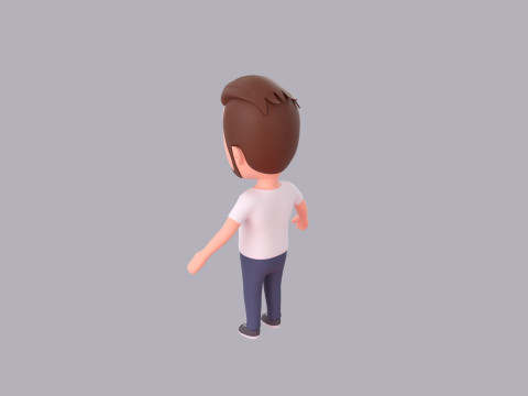 Cartoon Male Character Rigged 057 3D Model