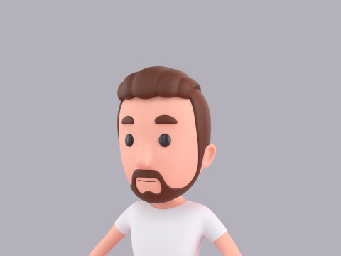 Cartoon Male Character Rigged 057 3D Model