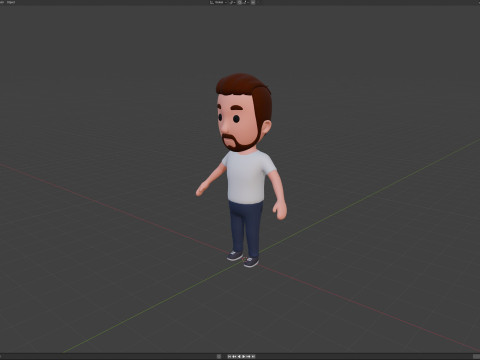 Cartoon Male Character Rigged 057 3D Model