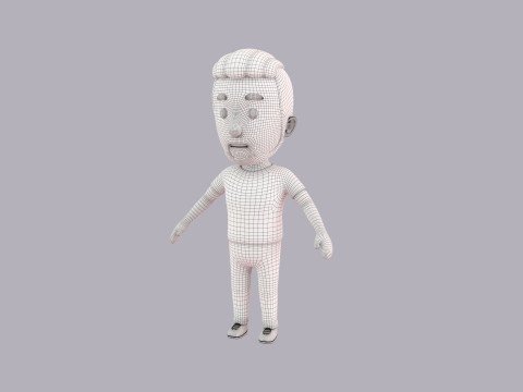 Cartoon Male Character Rigged 057 3D Model