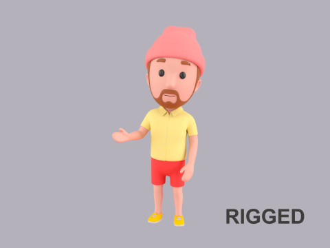 Cartoon Male Character Rigged 058 Modelo 3D