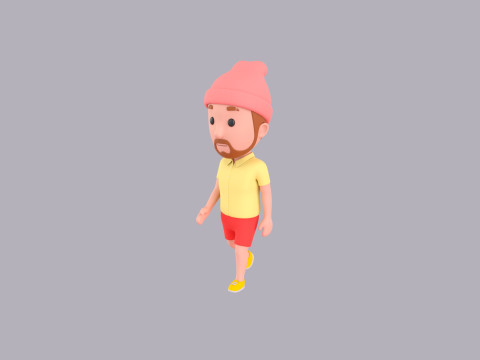 Cartoon Male Character Rigged 058 3D Model