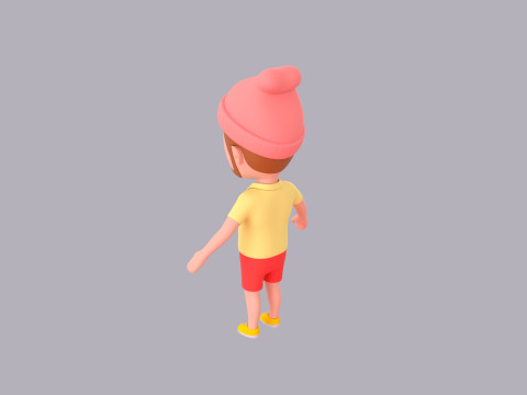 Cartoon Male Character Rigged 058 3D Model