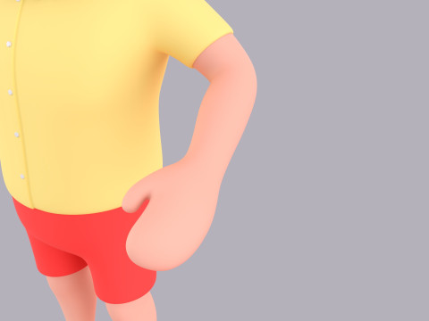 Cartoon Male Character Rigged 058 3D Model