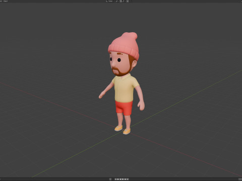 Cartoon Male Character Rigged 058 3D Model