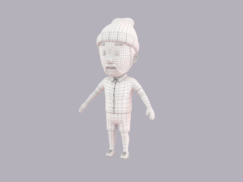 Cartoon Male Character Rigged 058 3D Model