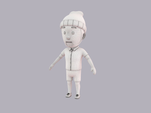 Cartoon Male Character Rigged 058 3D Model