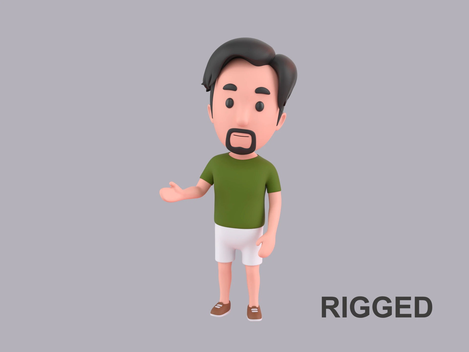 Cartoon Male Character Rigged 059 3D Model .c4d .max .obj .3ds .fbx .stl .blend 