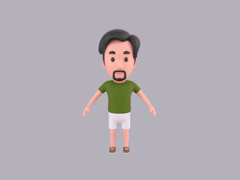 Cartoon Male Character Rigged 059 3D Model