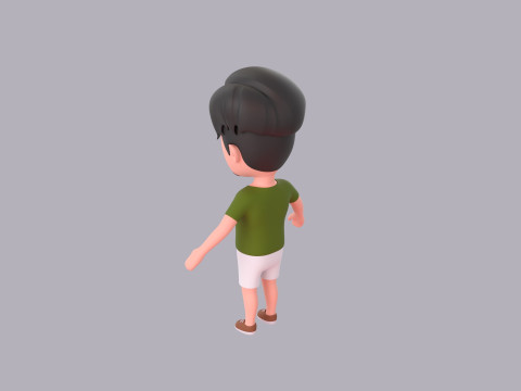 Cartoon Male Character Rigged 059 3D Модель