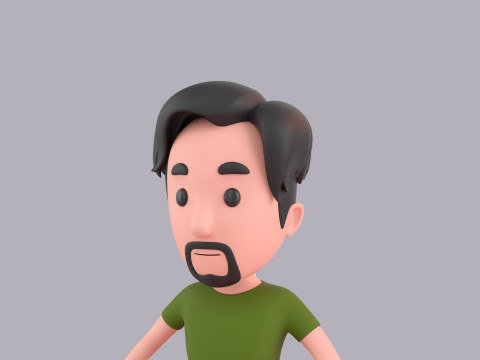 Cartoon Male Character Rigged 059 3D Модель