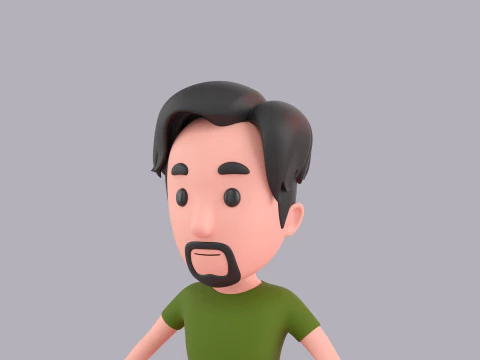 Cartoon Male Character Rigged 059 3D Model