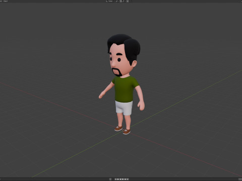 Cartoon Male Character Rigged 059 3D Модель
