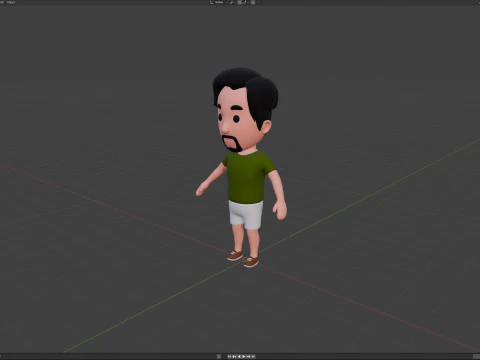Cartoon Male Character Rigged 059 3D Model