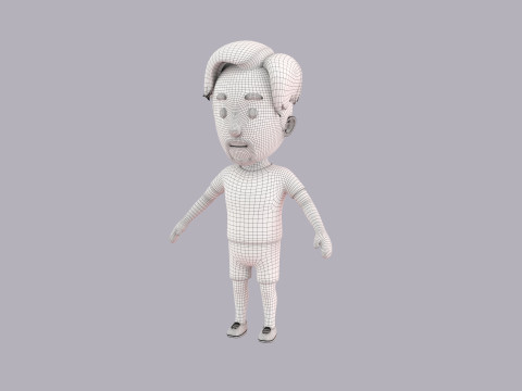 Cartoon Male Character Rigged 059 3D Модель