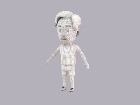 Cartoon Male Character Rigged 059 3D Model