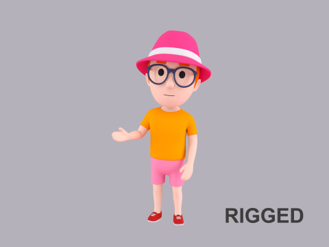 Cartoon Male Character Rigged 060 3D 모델