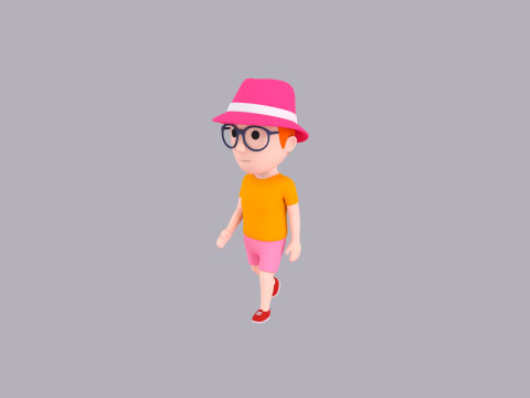 Cartoon Male Character Rigged 060 3D Model