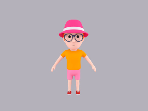 Cartoon Male Character Rigged 060 3D Model